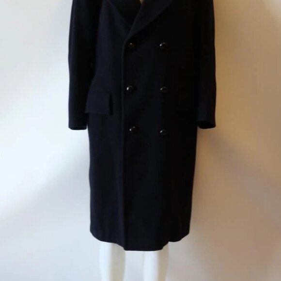 MENS BLOOMINGDALES THE MENS STORE DARK NAVY COAT SZ 42 - Picture 5 of 14